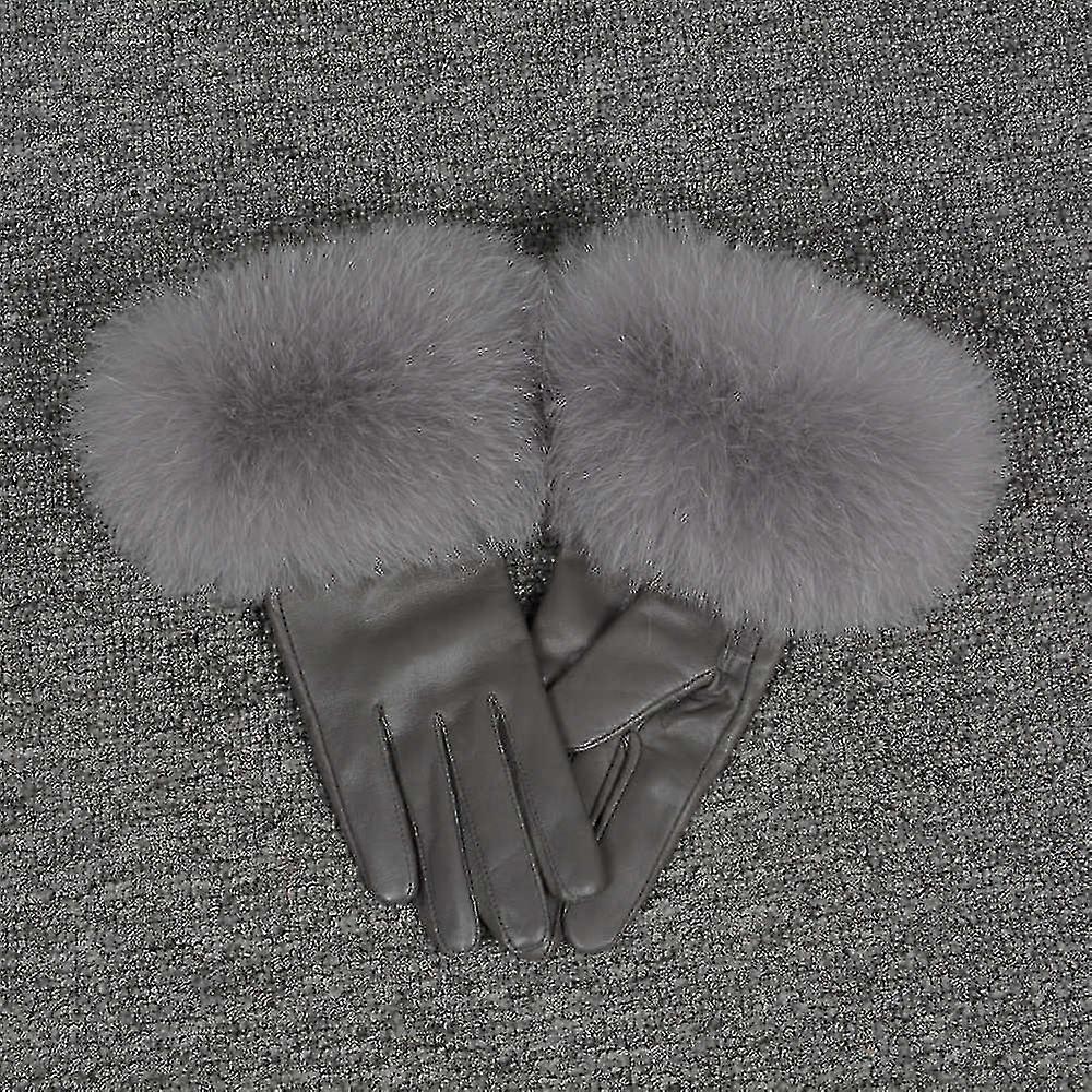 kvinners vinter varm saueskinn &rev pels hansker