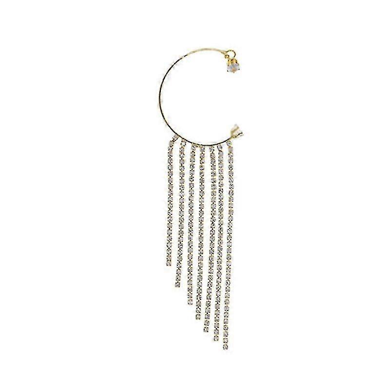 Tassel Earrings Dangle Ear Cuff Glitter Without Pierced (gold)