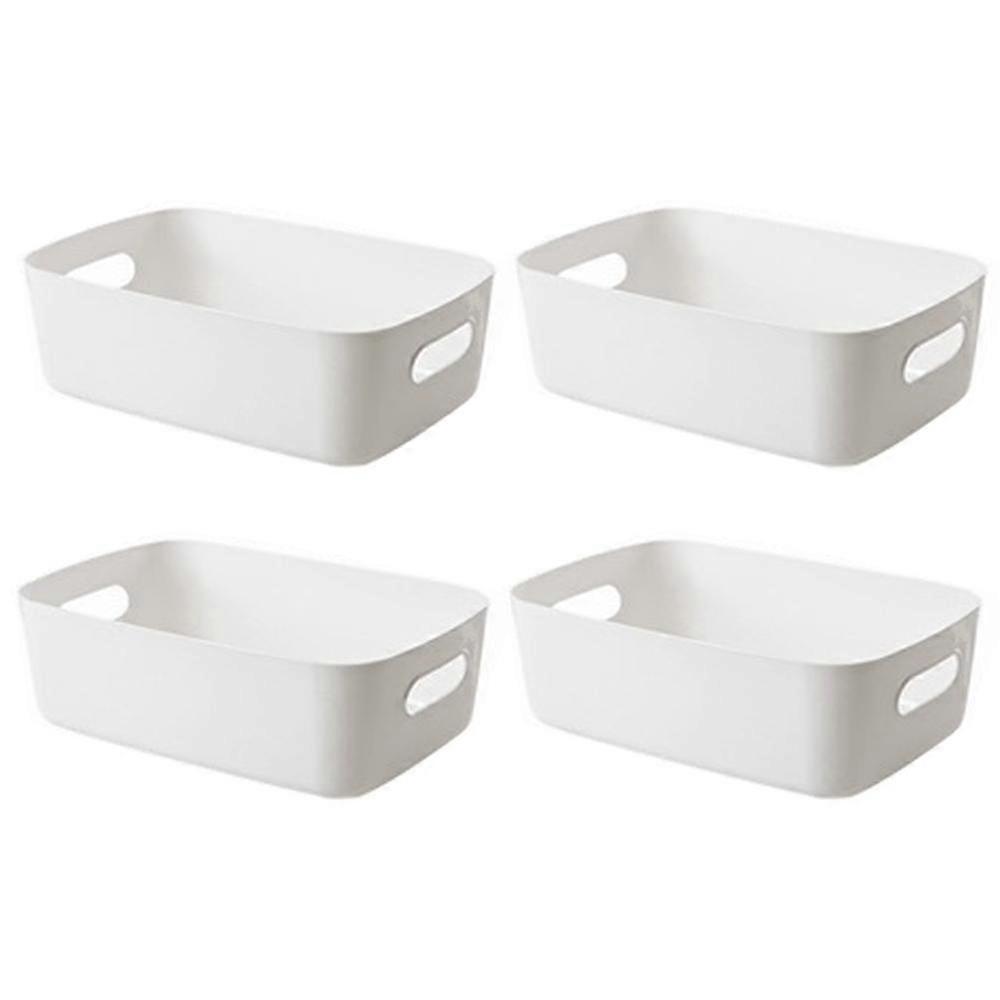 White Storage Bin with Handles,Large Capacity Organizer,Multi-Use Storage Box with Handlesfor Bathro