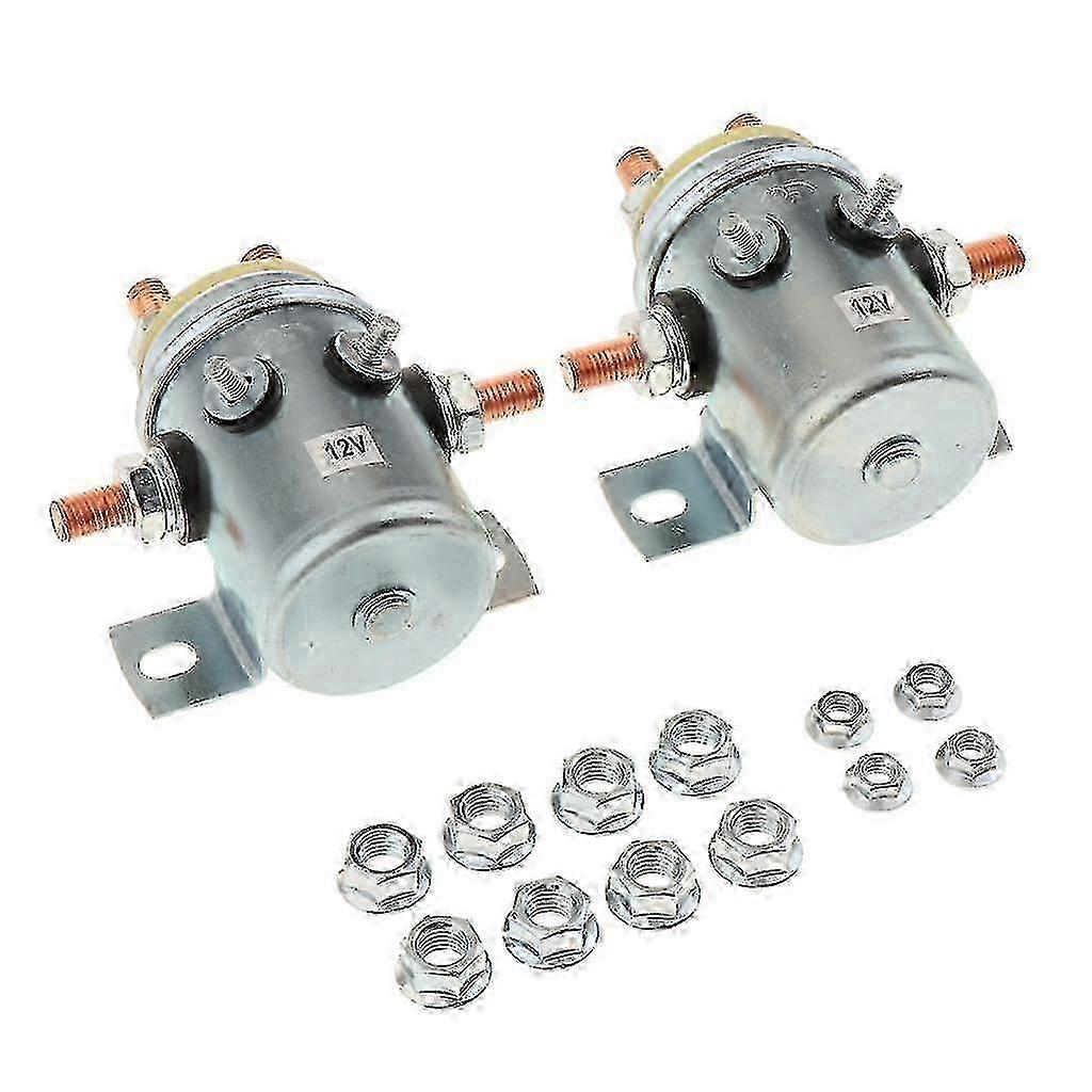 2pcs 200a 12v Continuous Duty Solenoid Relay 6 Terminal For Winch Motor Auto557 x 165 x 240mmSilver Edition