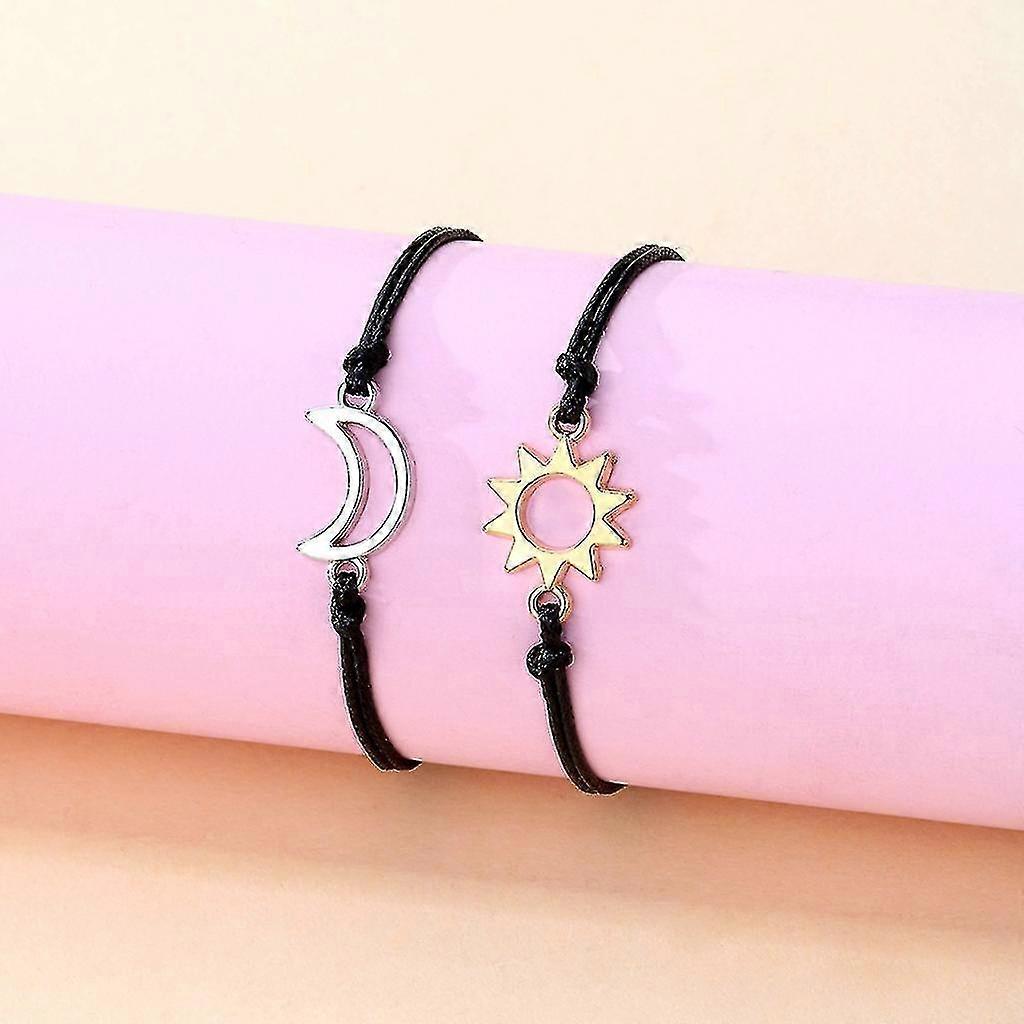 2 Pcs Sol-lua Combinando Pulseiras Para Amigos Ele Sua Mãe Filha Presente-yky