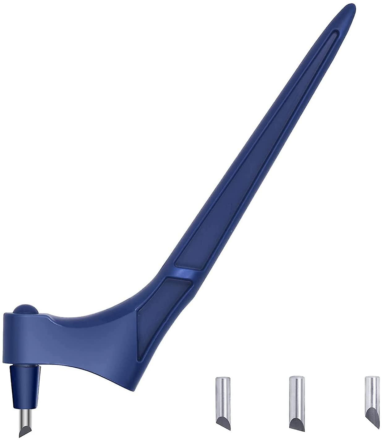 Craft Cutting Tools Stainless Steel with 360-degree Rotating Blades Artistic Cutting Knives with 3 Blades(Blue)