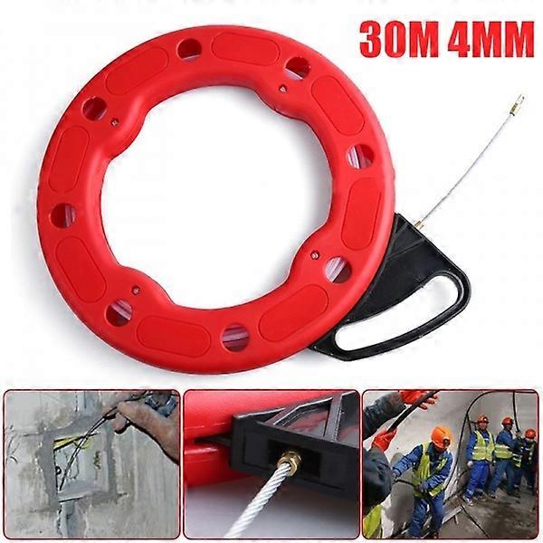 New Quality 1PC 100Ft Fish Tape Reel Wire Pulling Tools 30m Electrical Fiberglass Cable Puller