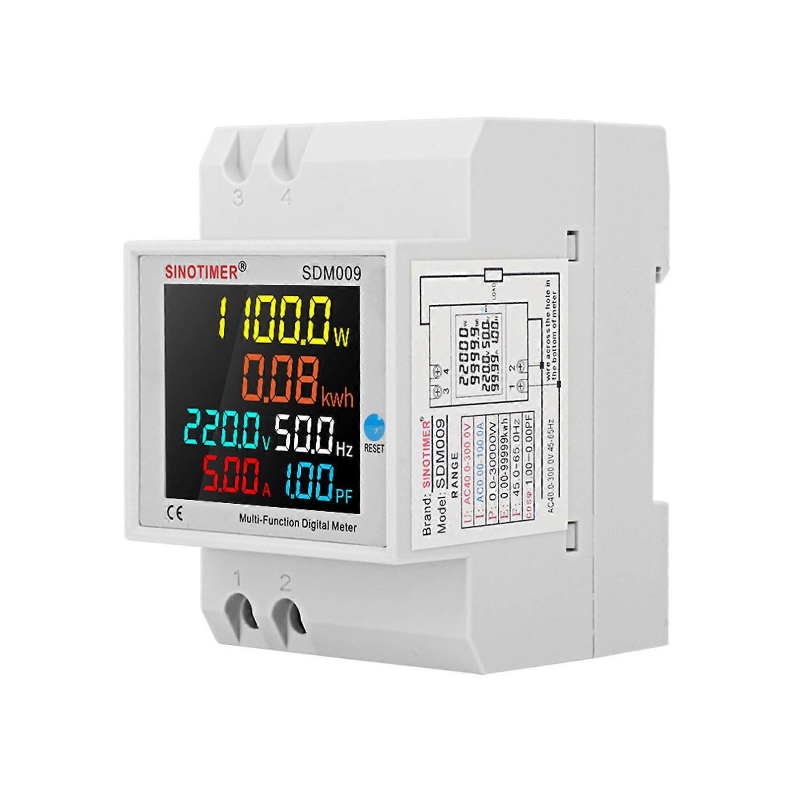 Energimåler Tester 100A Amperemeter Effekt Voltmeter Ammeter Spenning Ampere Watt