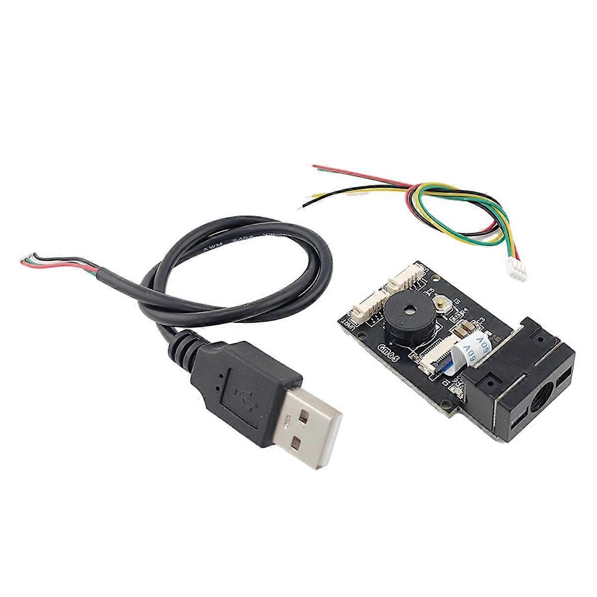 New GM65 USB Wired Barcode Scanner 1D 2D Bar Code Reader QR Code Reader Module CMOS Buzzer for Reminding with Cable UART