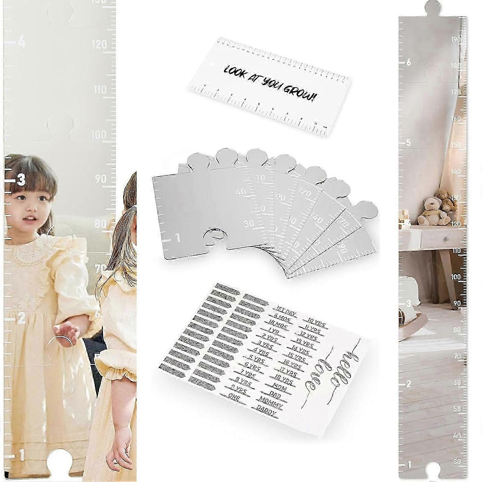 Foldable Growth Chart Mirror For Wall 3 In 1 Children'S Growth Chart