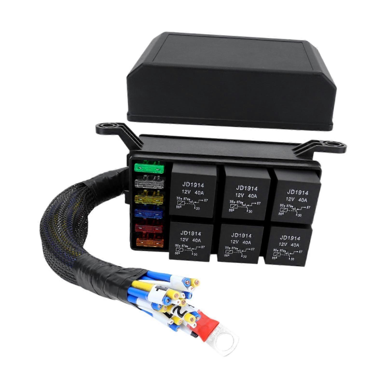 12 فولت تتابع مربع قوي أسود سلكي مسبقا يحل محل 6 طرق للقارب البحرية نمط السيارة A