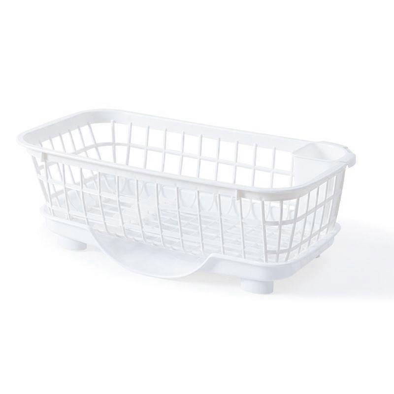 Dish Drying Rack Fast Drainage Detachable Base Drainboard Design Strong Plastic Dish Drainer for Dish Fork Chopsticks White