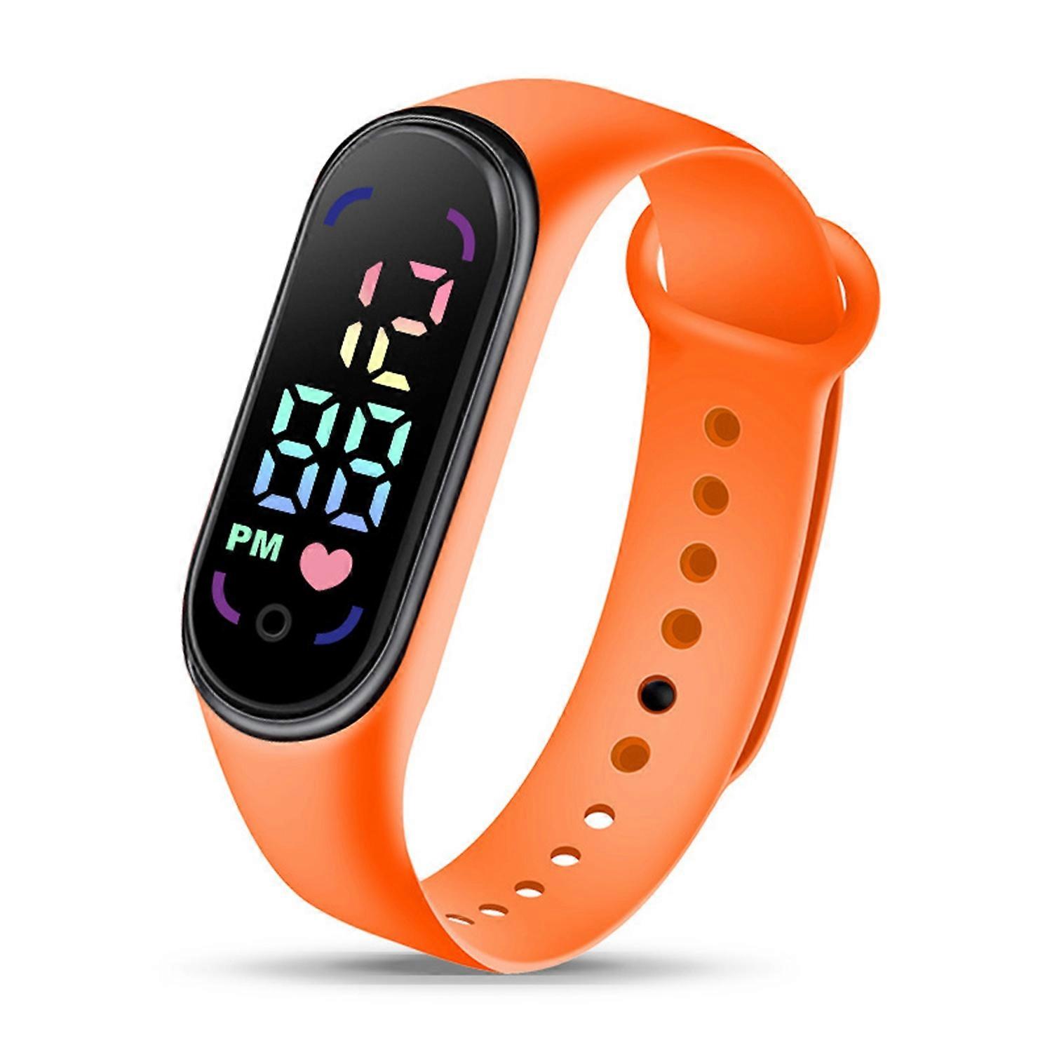 Student Children Electronic Watch Fashion Waterproof Sports Bracelet with LED Display Rounded Dial
