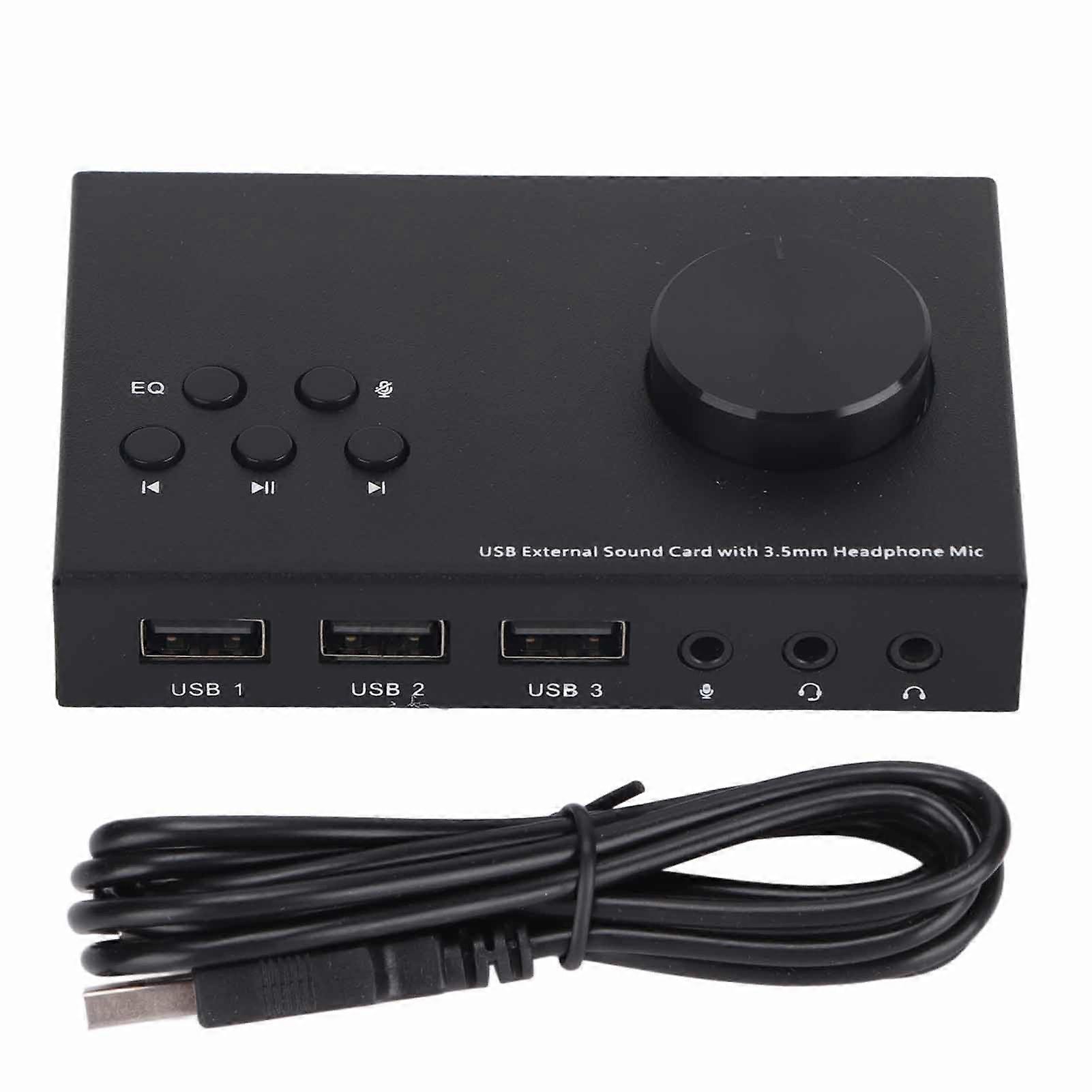 Carte son externe USB Interface stéréo 3,5 mm Conception multimode Convertisseur de son multiple Adaptateur audio de conversion de son