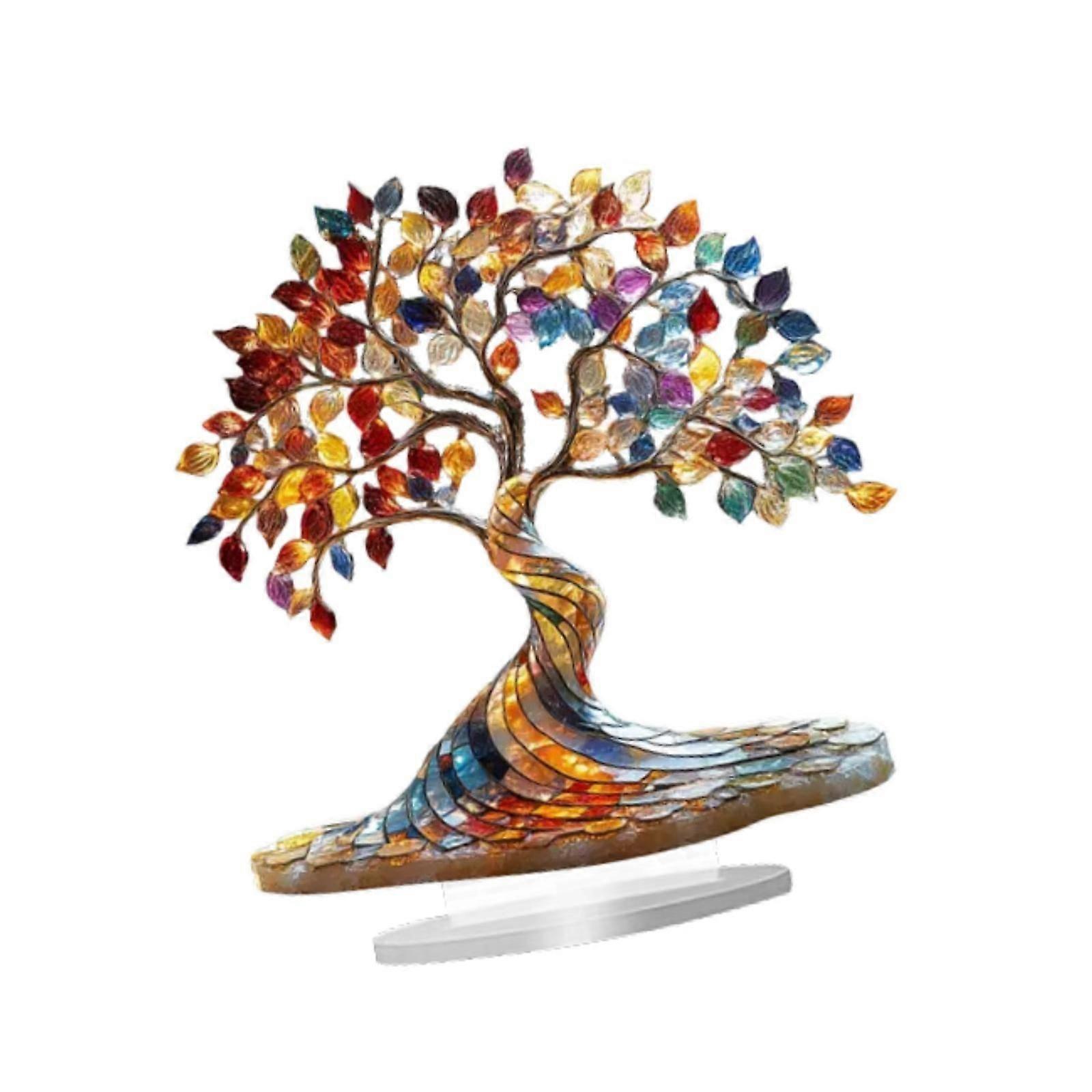 リビングルームの暖炉パーティー用のスタンド付きライフアクリルサインギフトの2Dツリー