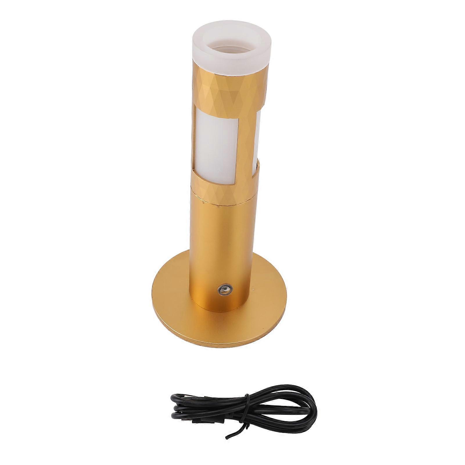 Battery Powered USB Rechargeable LED Vase Lamp Dimmable Touch Gold