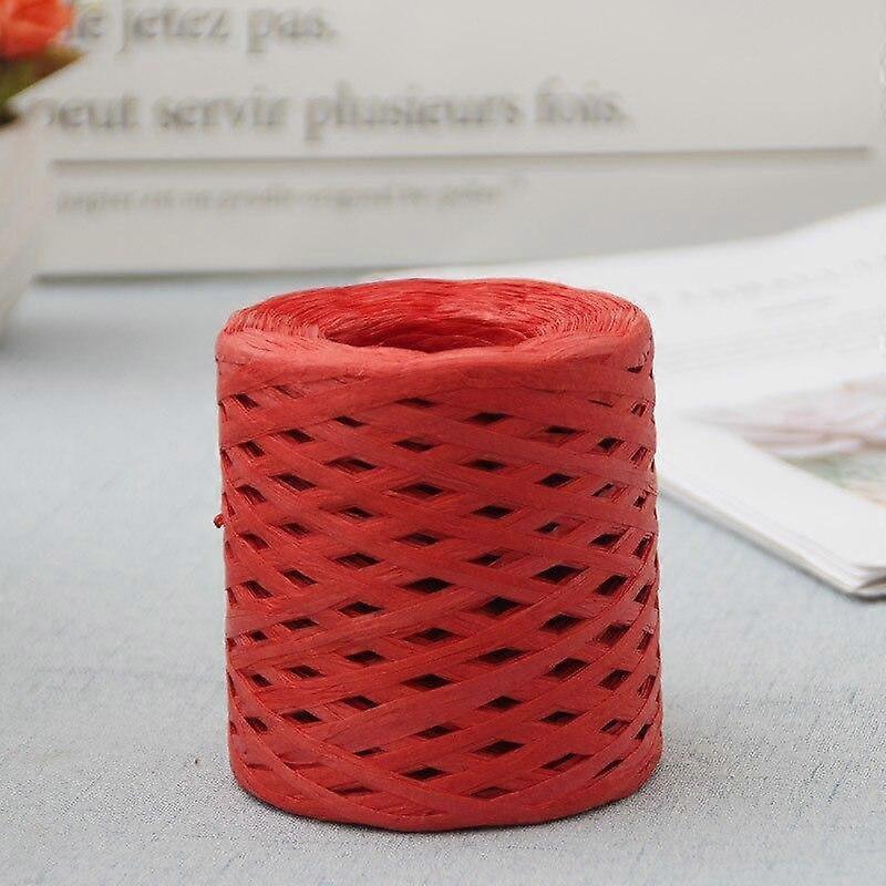 200m Hand-knitted Lafite Raffia Straw Environmentally Friendly Paper Yarn Baking Packaging Belt Rope Crocheting Summer Hat Bags