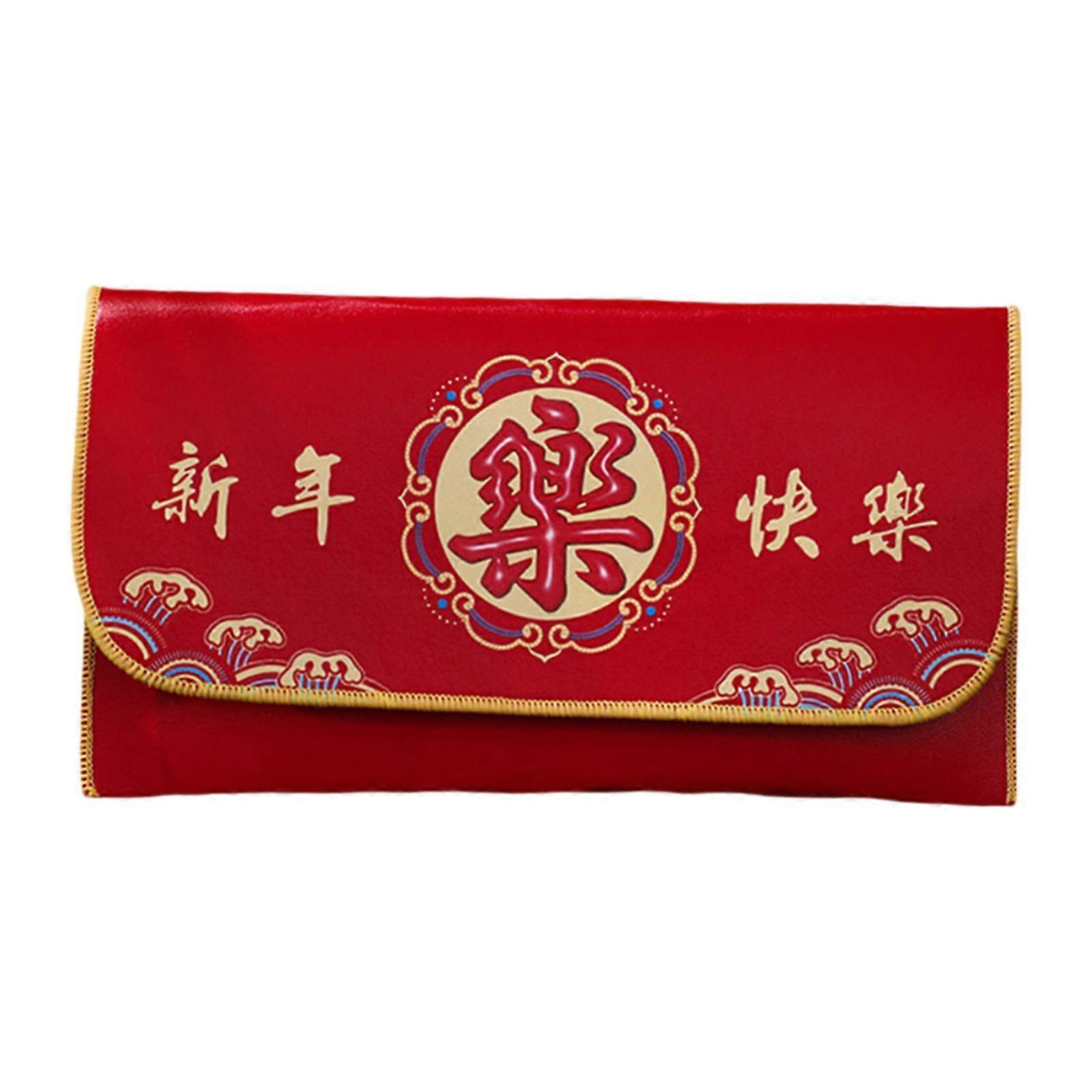 Envelope PU Leather Chinese New Year Red Envelope Present Greeting Card Envelope