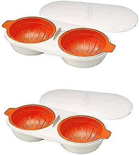 Microwave Egg Boiler Double Cup Double Layer Cookware (2 Psc)
