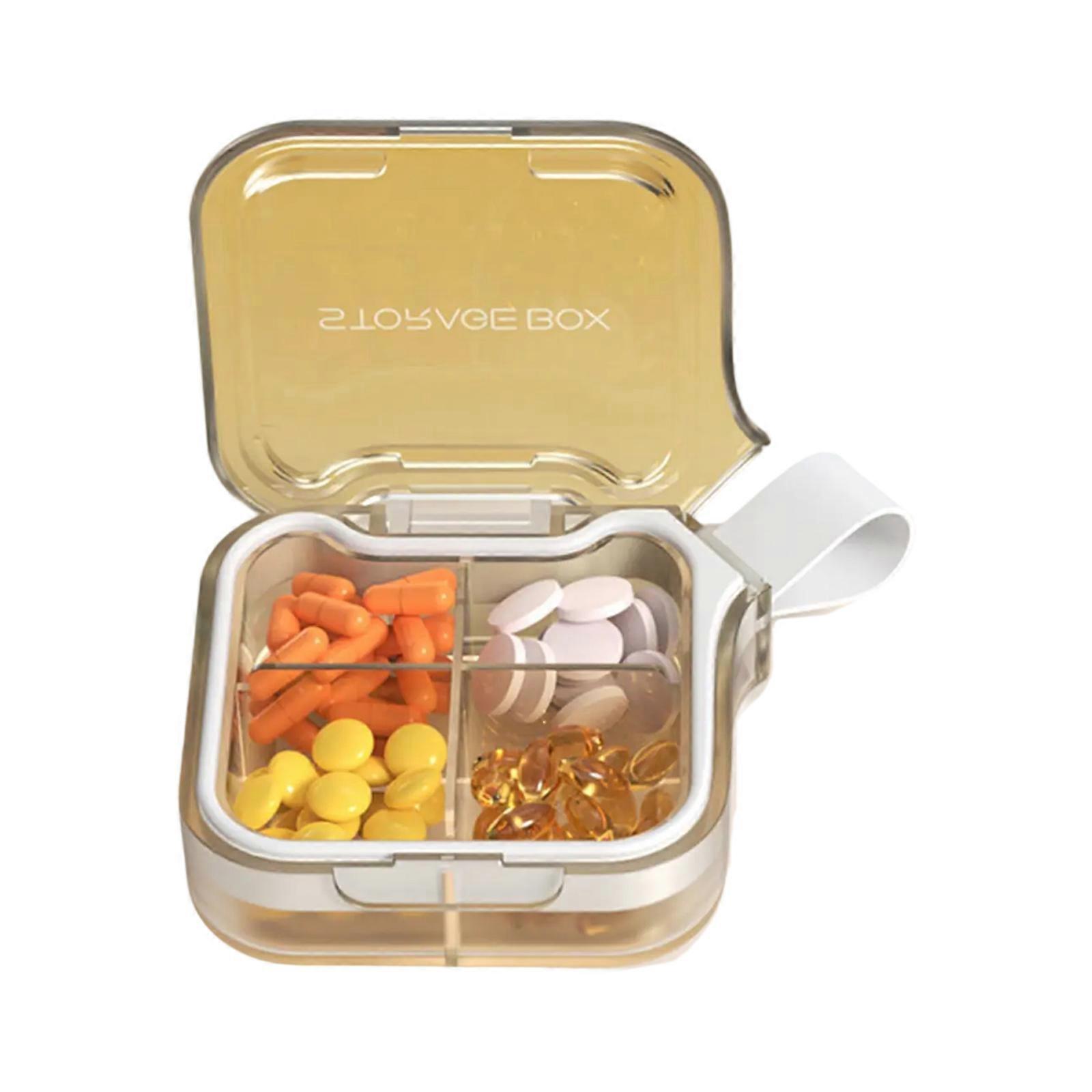 Convenient Pills Container With Safe Plastic and Clear Cover For Easy Monitoring Of Pills Travel friendly Pills Case  Yellow