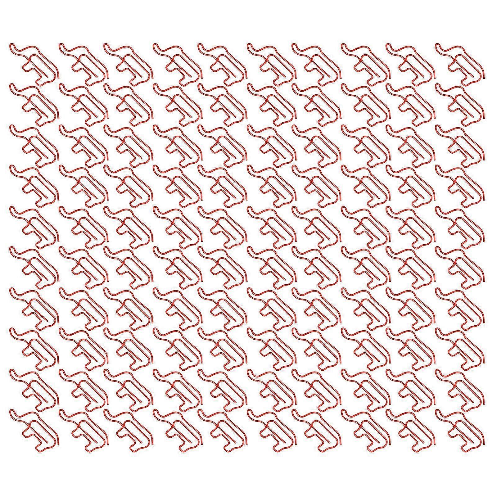100PCS Paper Clips Cute Shape Slip Resistant Colorfast Rust Proof Portable Lightweight for Card Making Red
