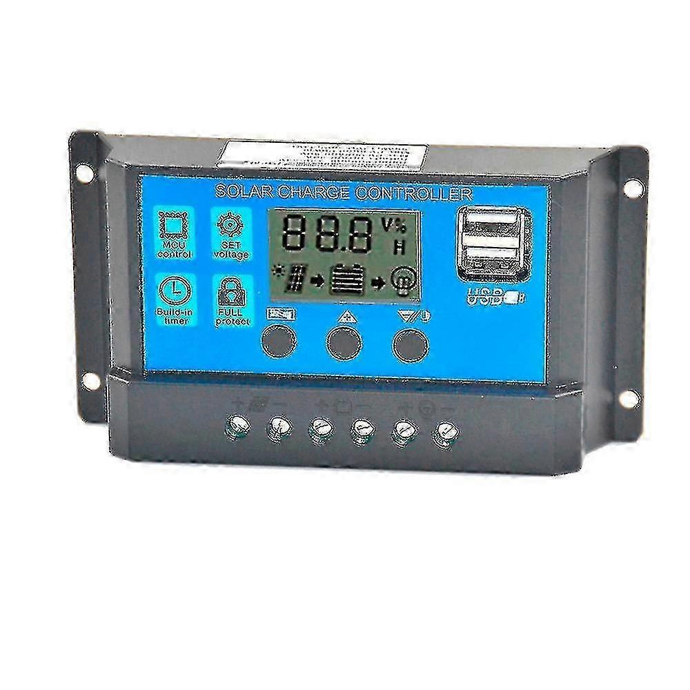 Solar Panel Regulator Charge Controller Usb 60a 12v-24v With Dual Usb Charger