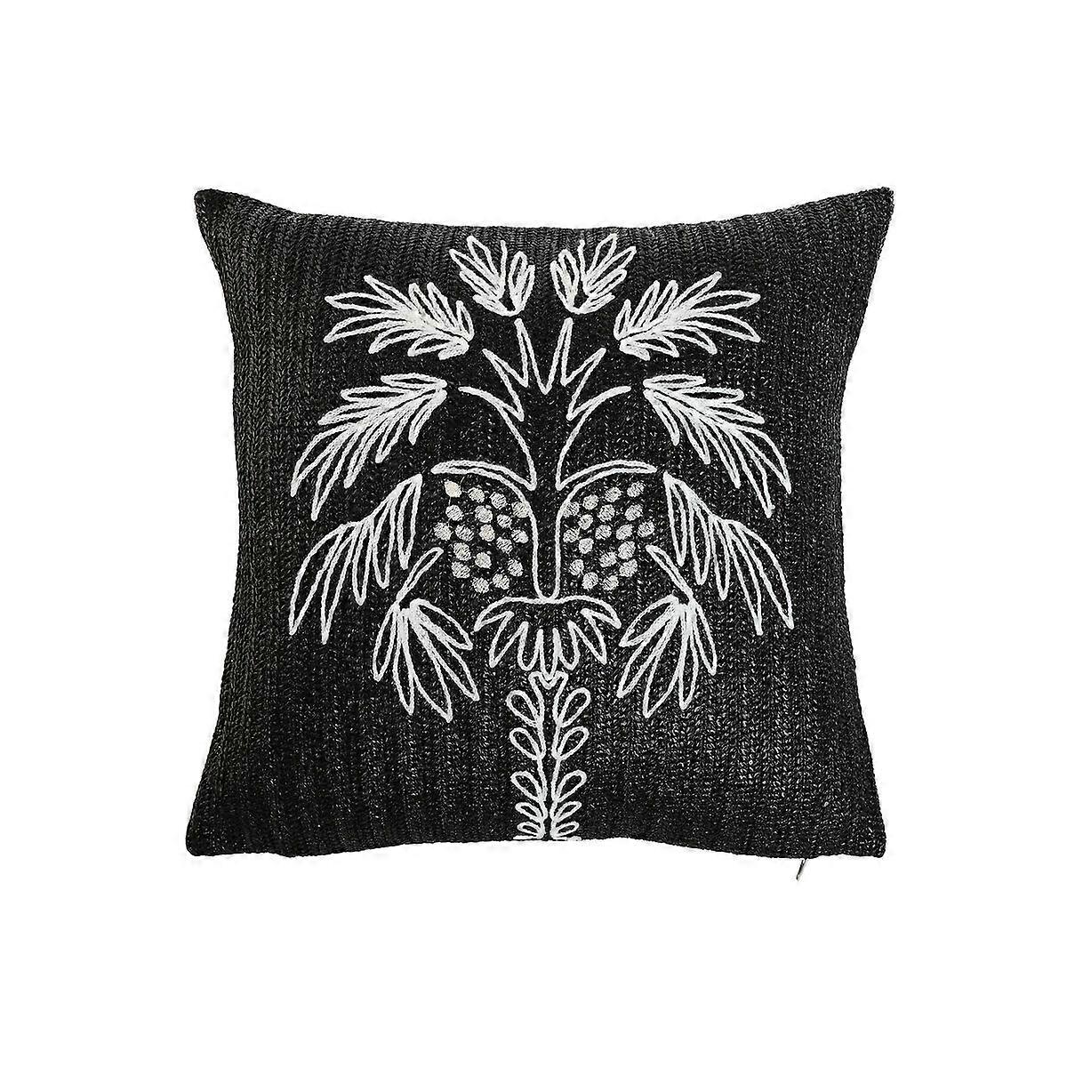 Cushion Home ESPRIT White Black Palm Tree 42 x 15 x 42 cm