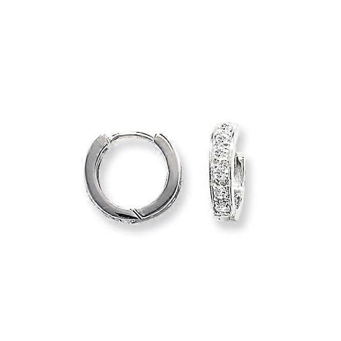 Acotis Silver Earrings Hinged Zirconias G5216