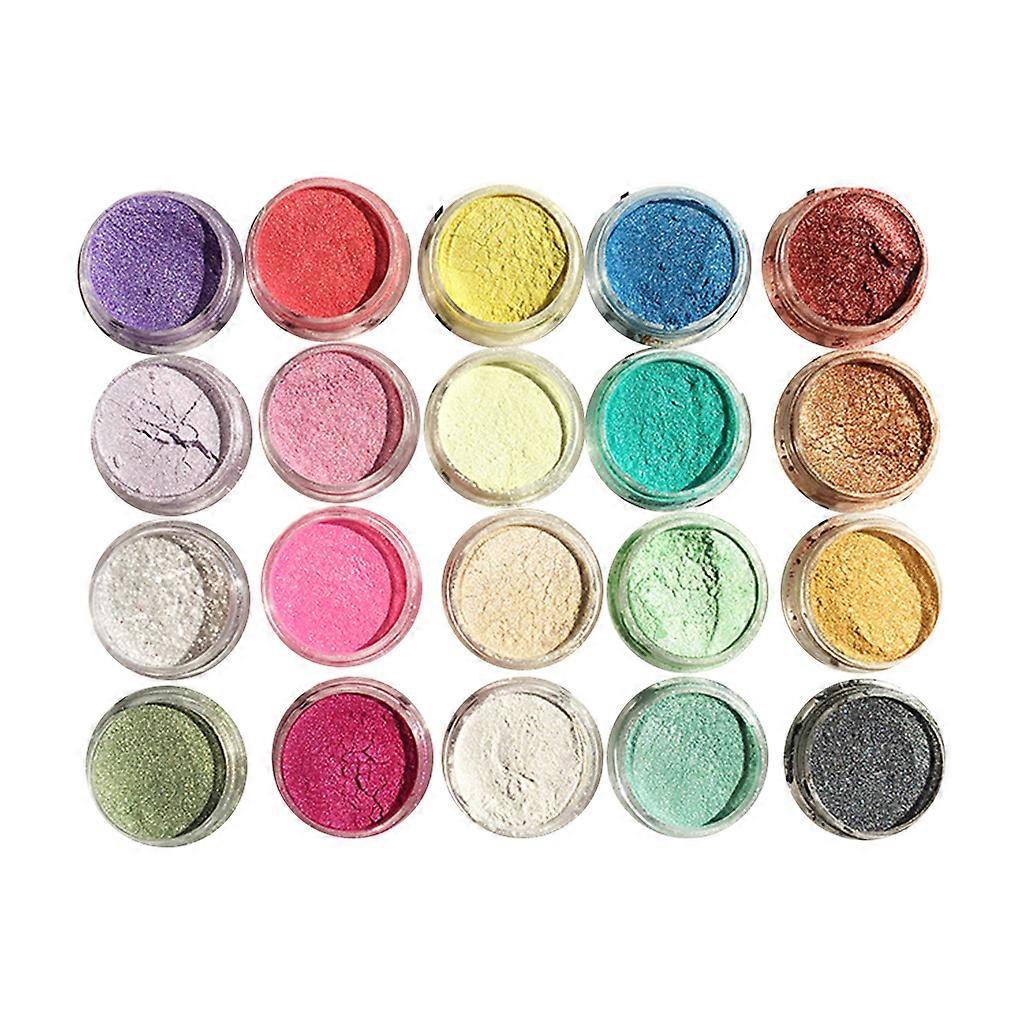 20 Pcs/Set Pearlescent Powder for Creative Crystal Mud Epoxy Resin Color Dye Pigment DIY Jewelry Filler for Lip Soap Mak  Multi
