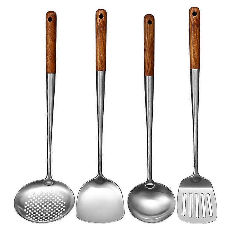 Long Handle Stainless Steel Wok Spatula Kitchen Slotted Turner Rice Spoon Ladle Cooking Tools Utensi