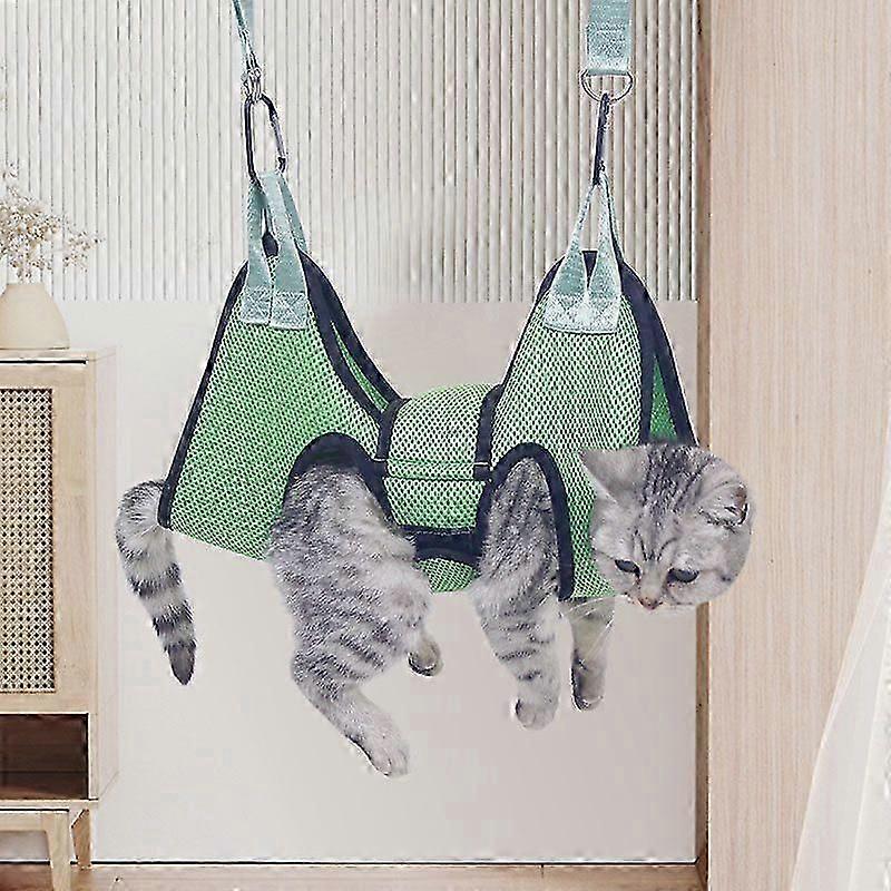 Cat And Dog Clipper Hammock, Pet Grooming Hammock, Anti-scratch And Anti-bite Restraint Tool s green