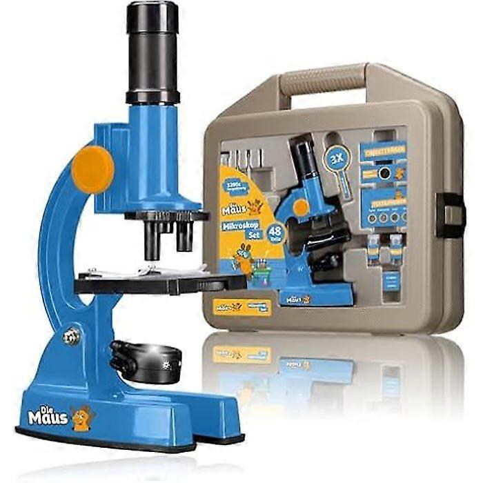 DieMouse Kid microscope for children with case – Magnification 100x 900x, LED lighting, accessories, and experimental materials