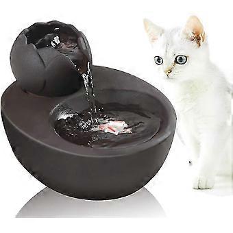 Kattfontän Keramik, 1,5L Husdjursfontän Hundvattendispenser, Automatisk Dricksvattenbehållare för Inomhus, Kattdricksfontäner för C