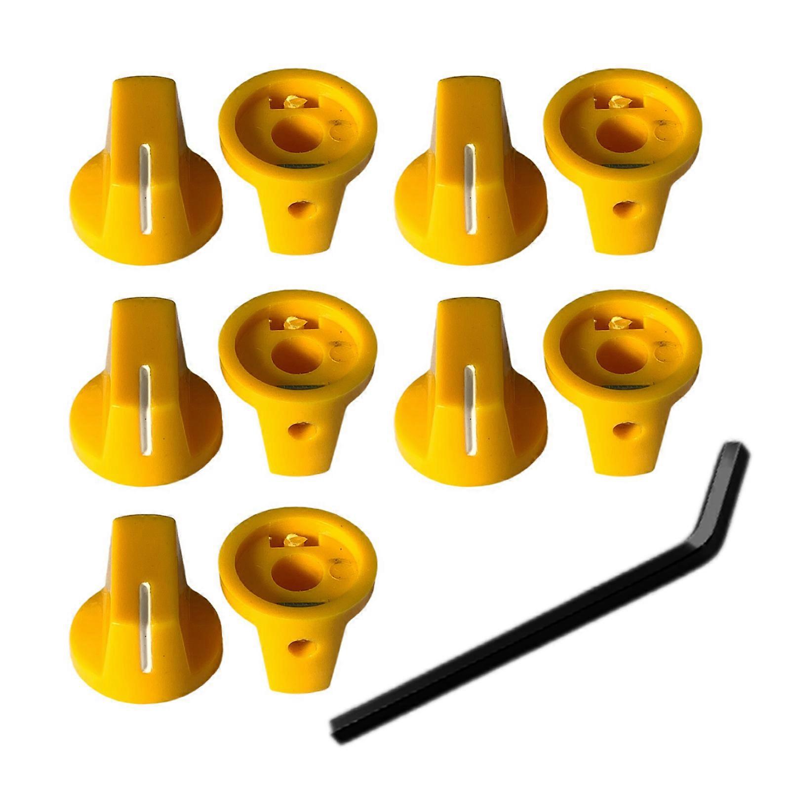 10Pcs Guitar Potentiometer Control Knobs Plastic Guitar Effect Pedal Knobs Pointers Control Knobs Guitar Replacement Part  Yellow