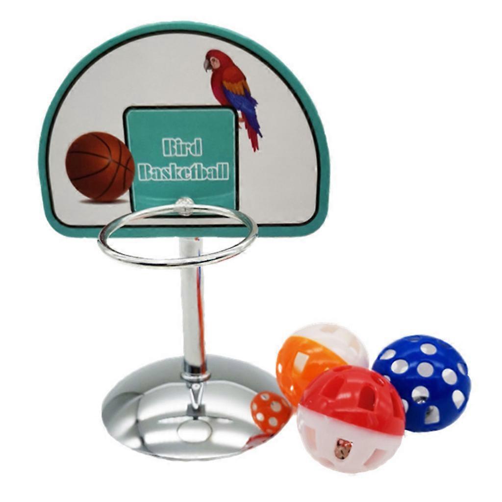 Pet Parrot Basketball Hoop Props Parakeet Bells Balls Puzzle Game Chew for Play L