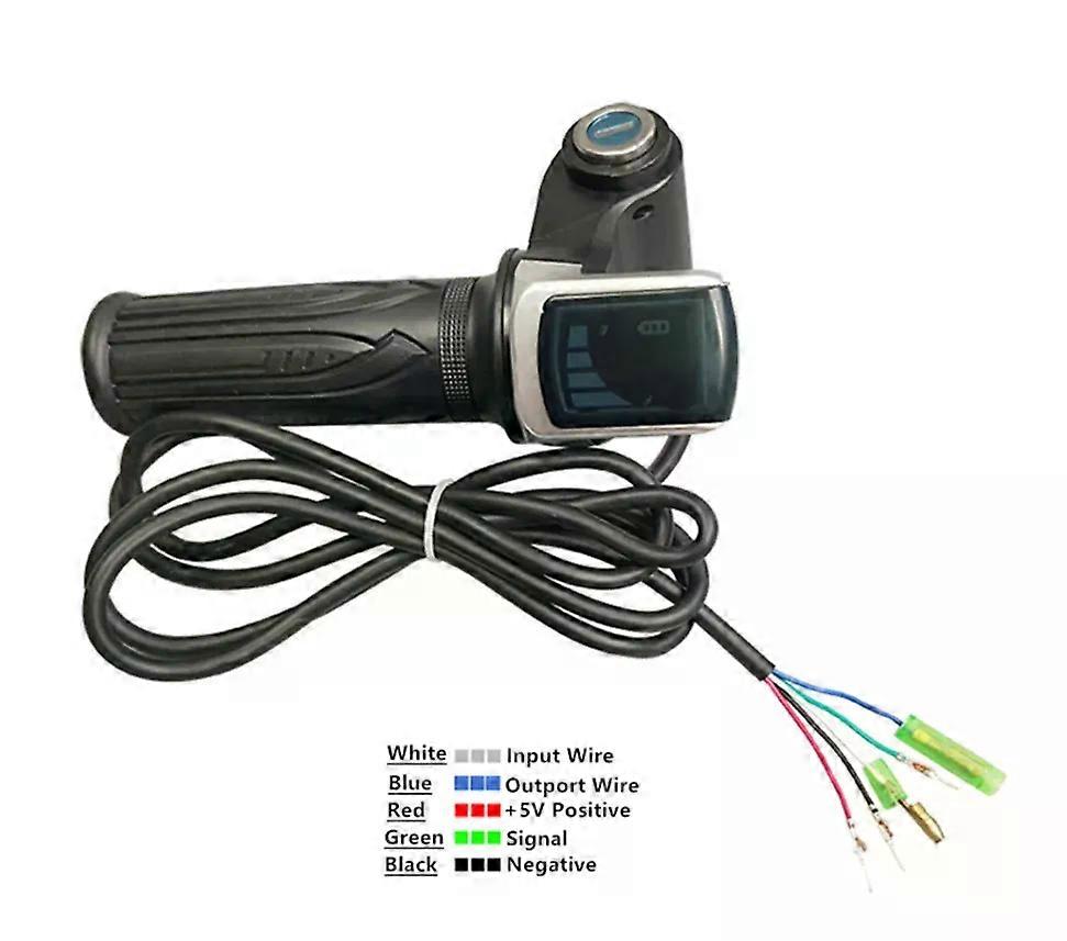 1 Pair 24-48V Universal Electric Handle Bike Twist Throttle With LCD Display Indicator Gas Handle Throttle Lock Key Accessories