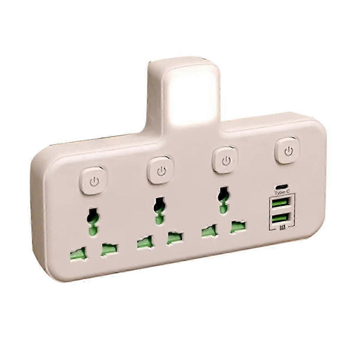 Multi Outlet Power Strip Wall Socket Universal Network Filter USB Charger Separate Switch Adapter with Light US Plug