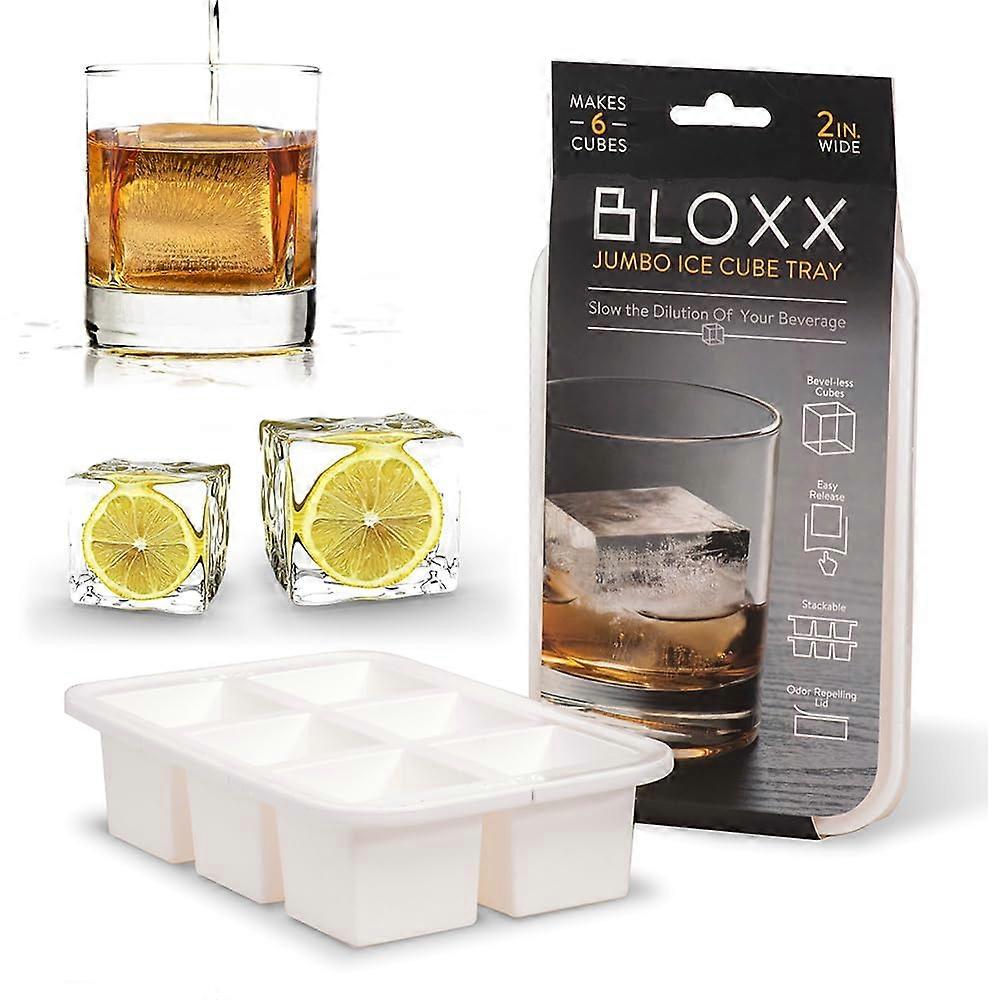 6 Trays Silicone Ice Cube Tray Freezer Dishwasher Safe 2in Cubes