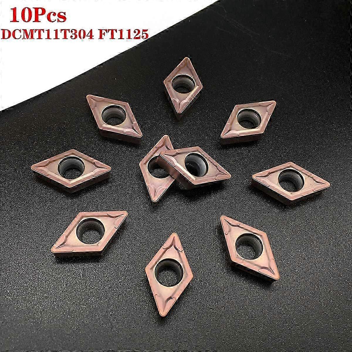 10pcs CNC Lathe Turning Tool Carbide Inserts for Stainless Steel Machining, DCMT11T304 FT1125