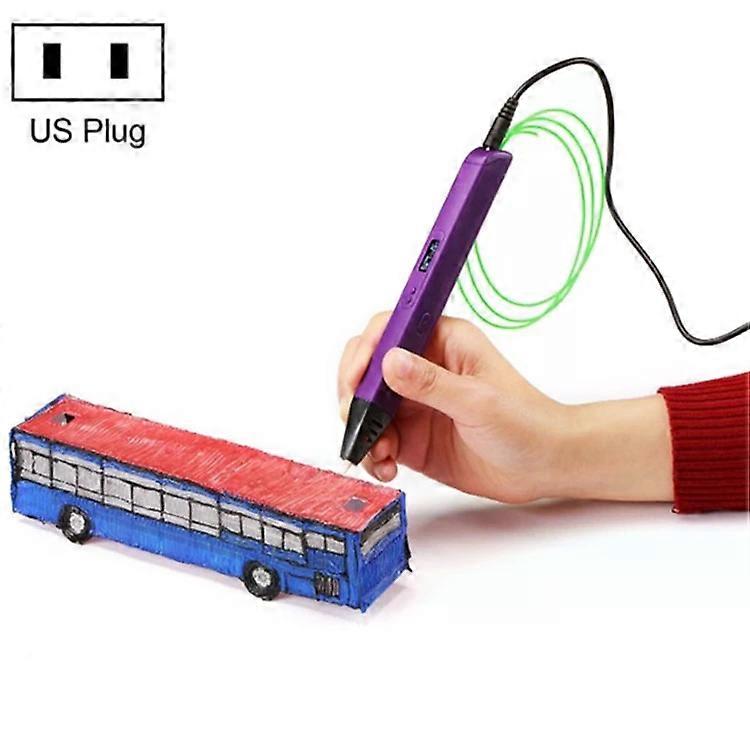 3D Printing Pen for Kids-Educational Toy with US Plug,Purple-Purple