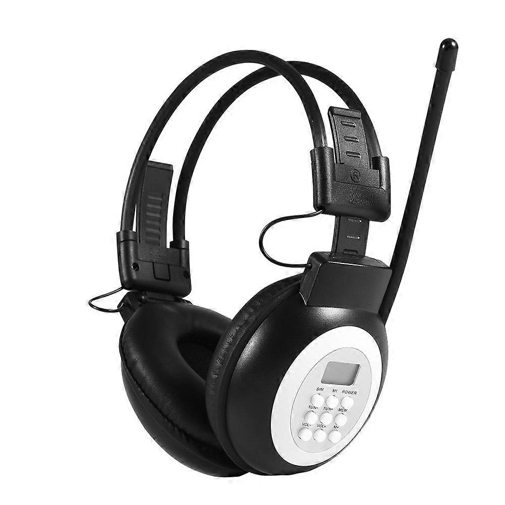 Over Ear Foldable / Wired Headphone With LCD Display, FM Radio, 10 Radio Stations, Noise Cancelling HiFi Headset