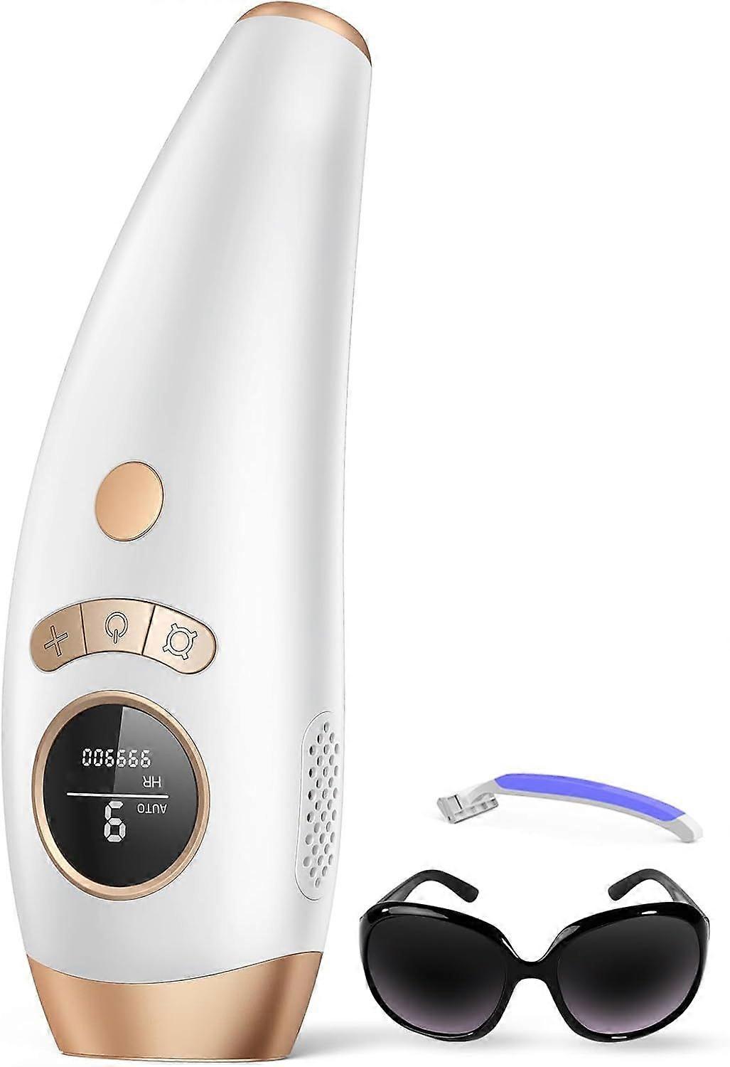 Laser Hair Removal Device for Women and Men, IPL Permanent Hair Remover 999900 Flashes for Arm Leg Back Whole Body Us - white