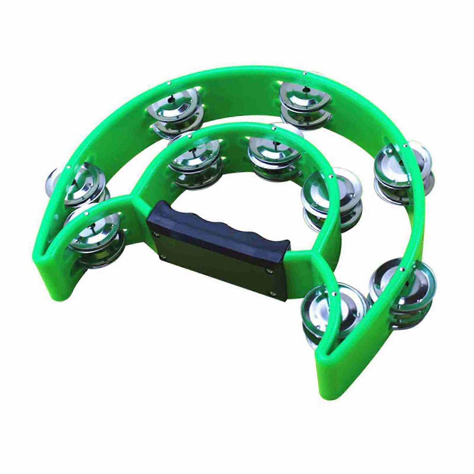 Handheld Tambourine Double Row Handbell Ergonomic Handle Grip Tambourine for KTV Party P