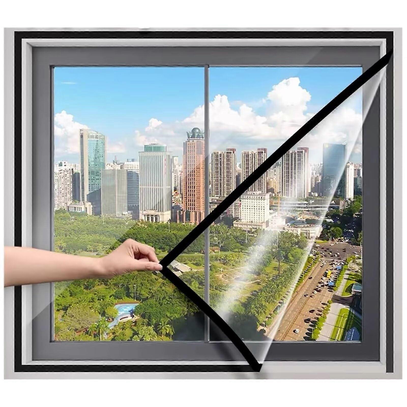Weatherproofing Window Insulation Kits,Black W95 x H100cm Winter Shutter Cover with Tape and Nails