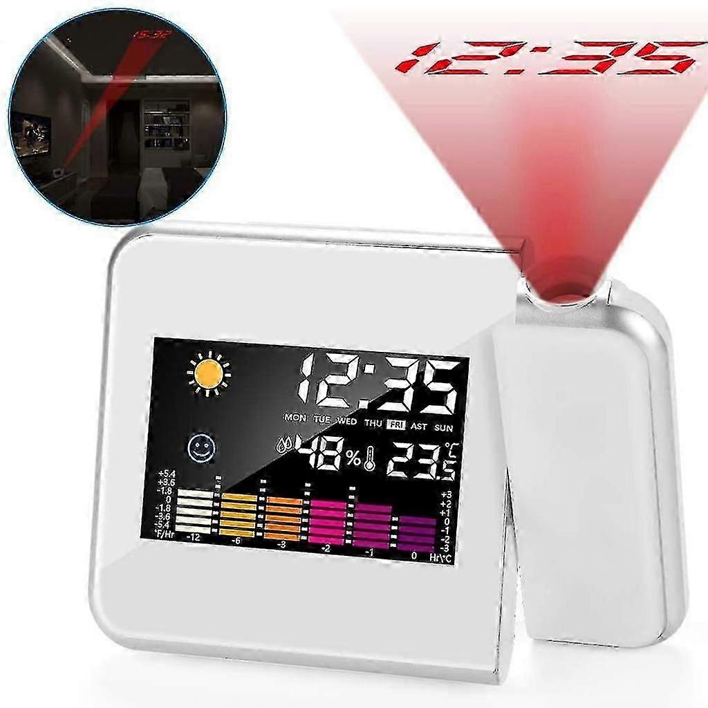 Alarm Clock With Projection, Led Digital Projection Alarm Clock Usb Charging Alarm Clock/clock
