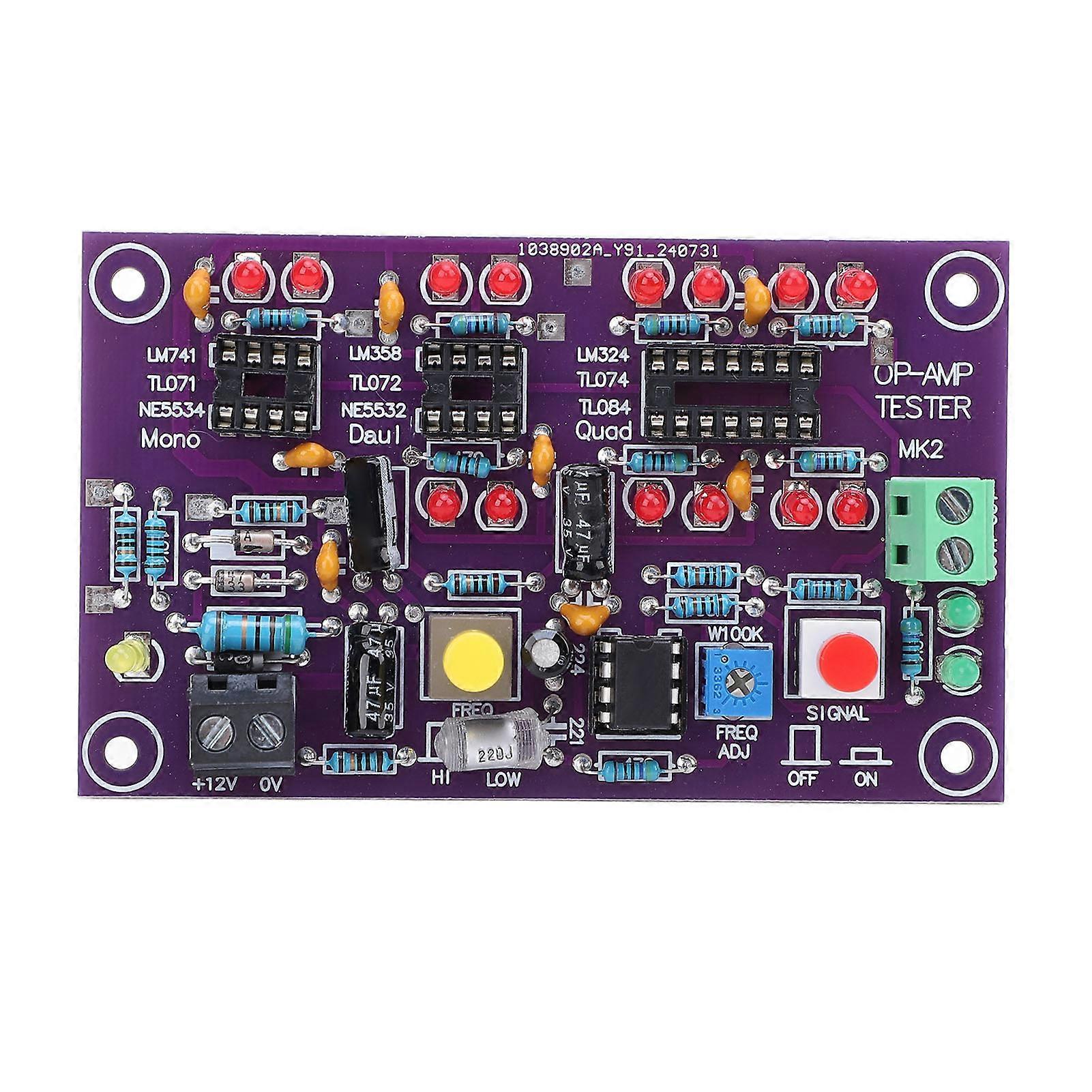 Operational Amplifier Test Board OP AMP Testing Module for Single Double Quad DC12V T2 Tester