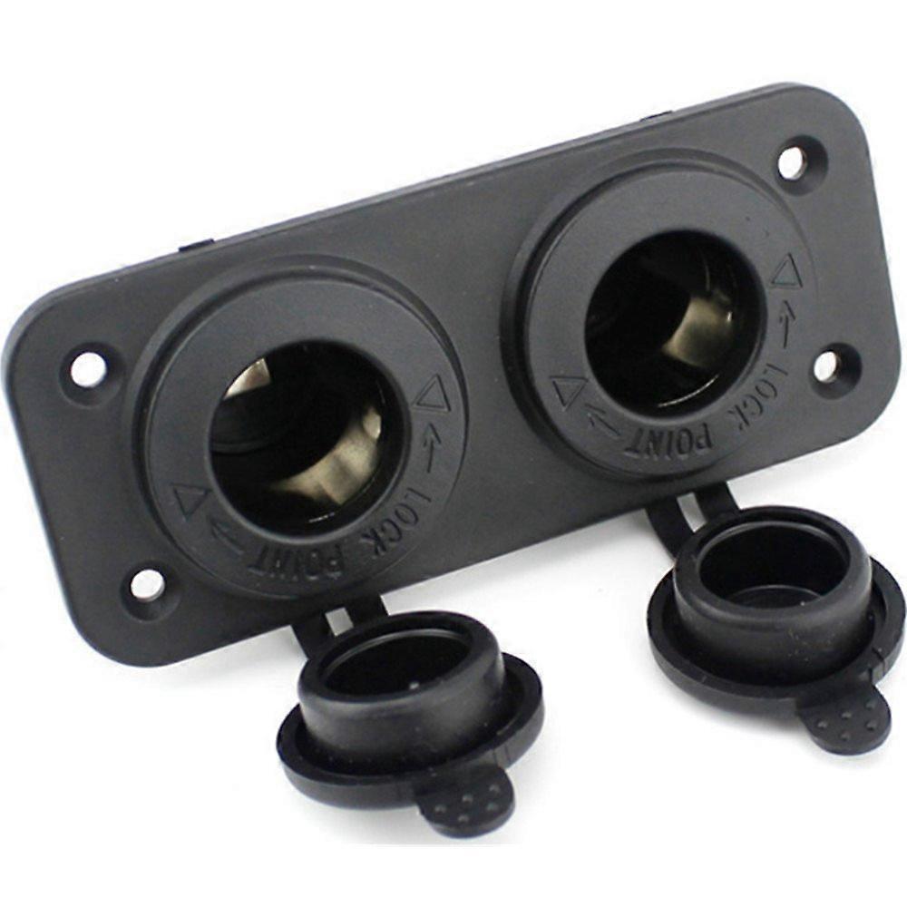 Waterproof Dual Motorcycle Cigarette Lighter Socket Power Outlet DC 12V-24V