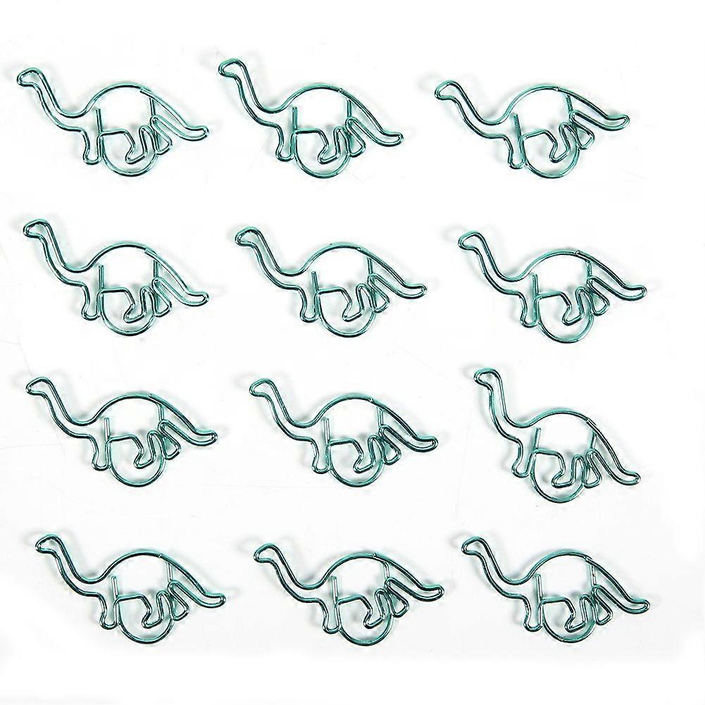 12 Pcs Dinosaur Shaped Paper Clips Coated Multi-Function Clips