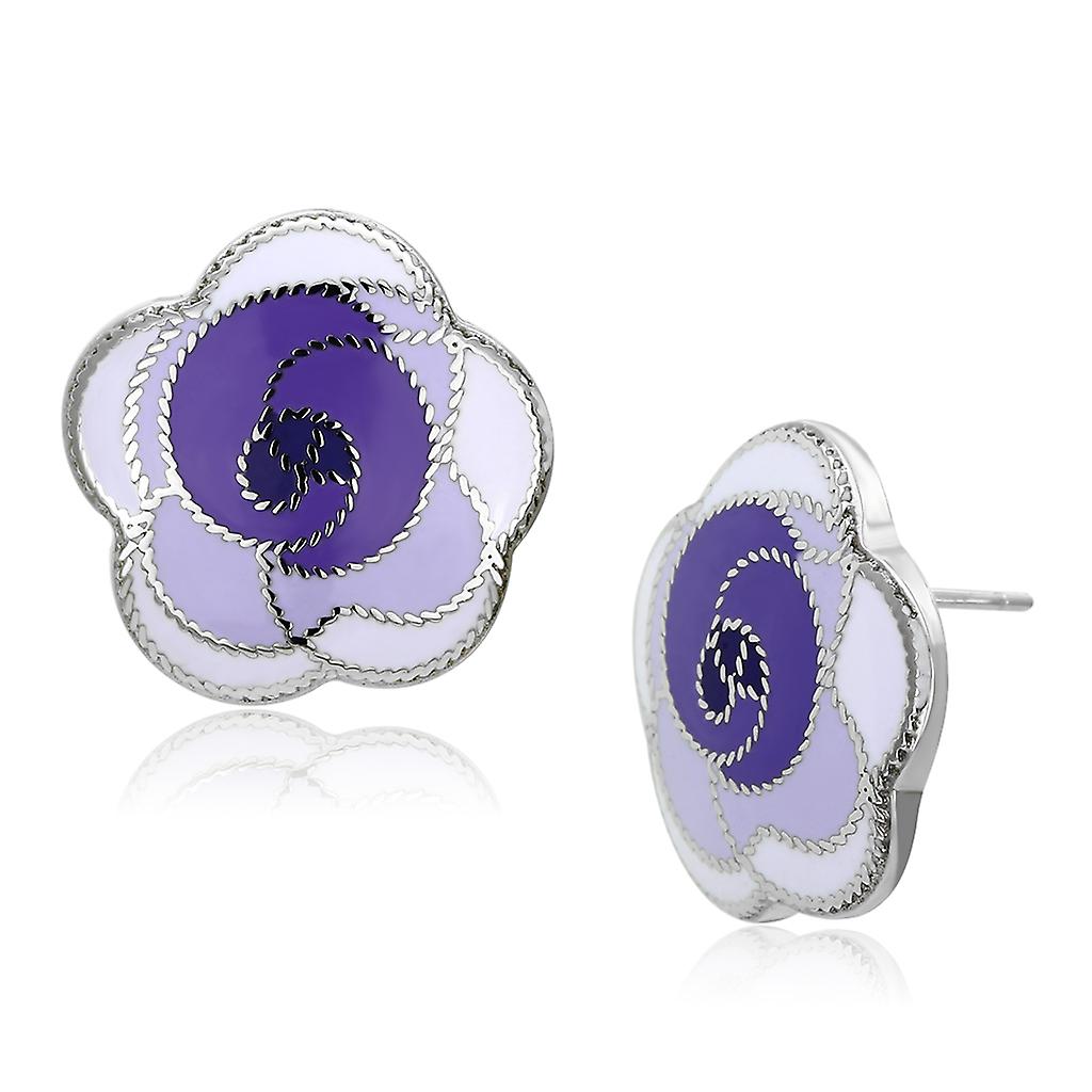 High polished (no plating) Stainless Steel Earrings with Epoxy in Multi Color for Women Multi Color Stone Color Style TK903