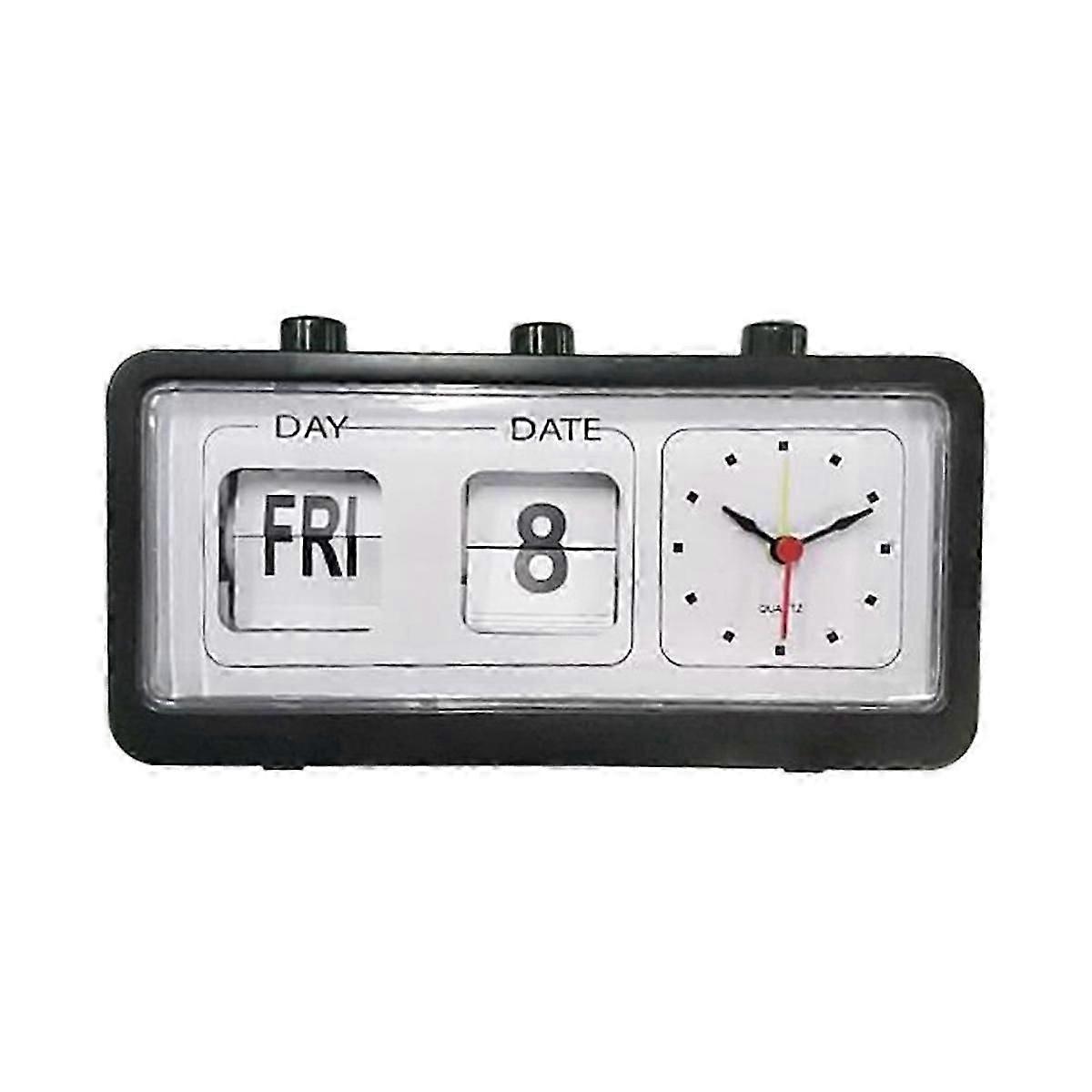Mechanical Alarm Clock Novelty Flip Clock Desktop Digital Clock with Calendar Clock Home Decor Retr