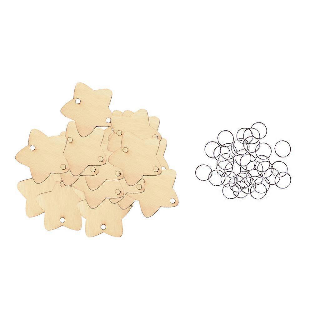 50 Pieces Wooden Birthday Board Tags Circles Tree