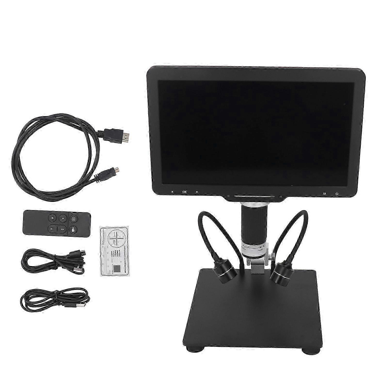 Digital Electron Microscope 1600x 1080p 24mp 10.1 Inch Ips Lcd Soldering Microscope With Led Light Remote Control