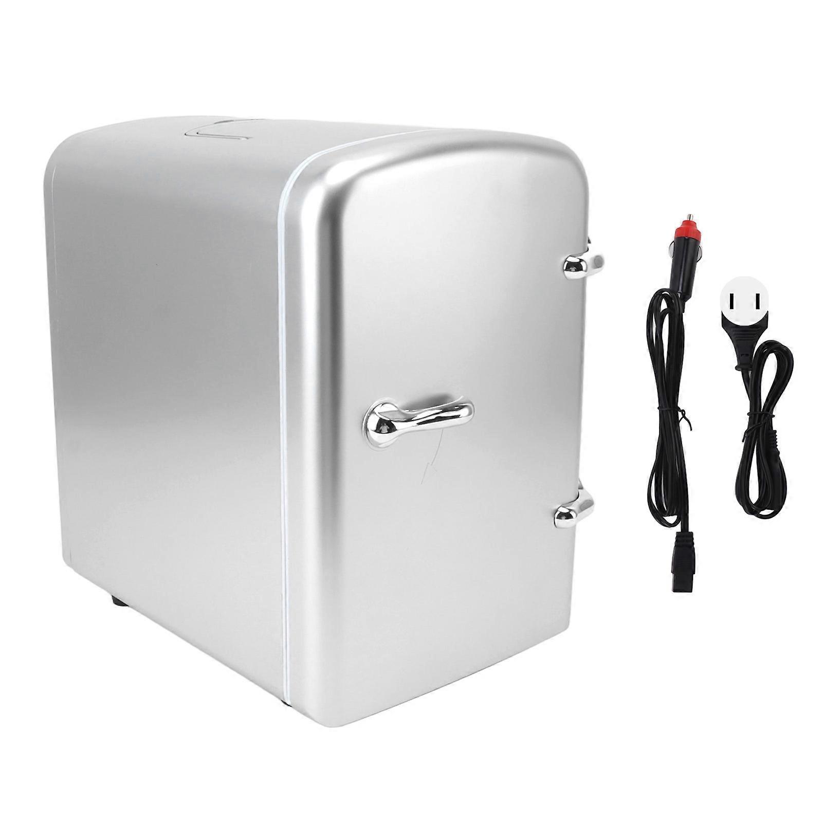 Mini Fridge 36W 4L 6cans Capacity Portable Travel Refrigerator Cooler and Warmer Low Noise with DC12V Car Adapter for Skincare Snacks
