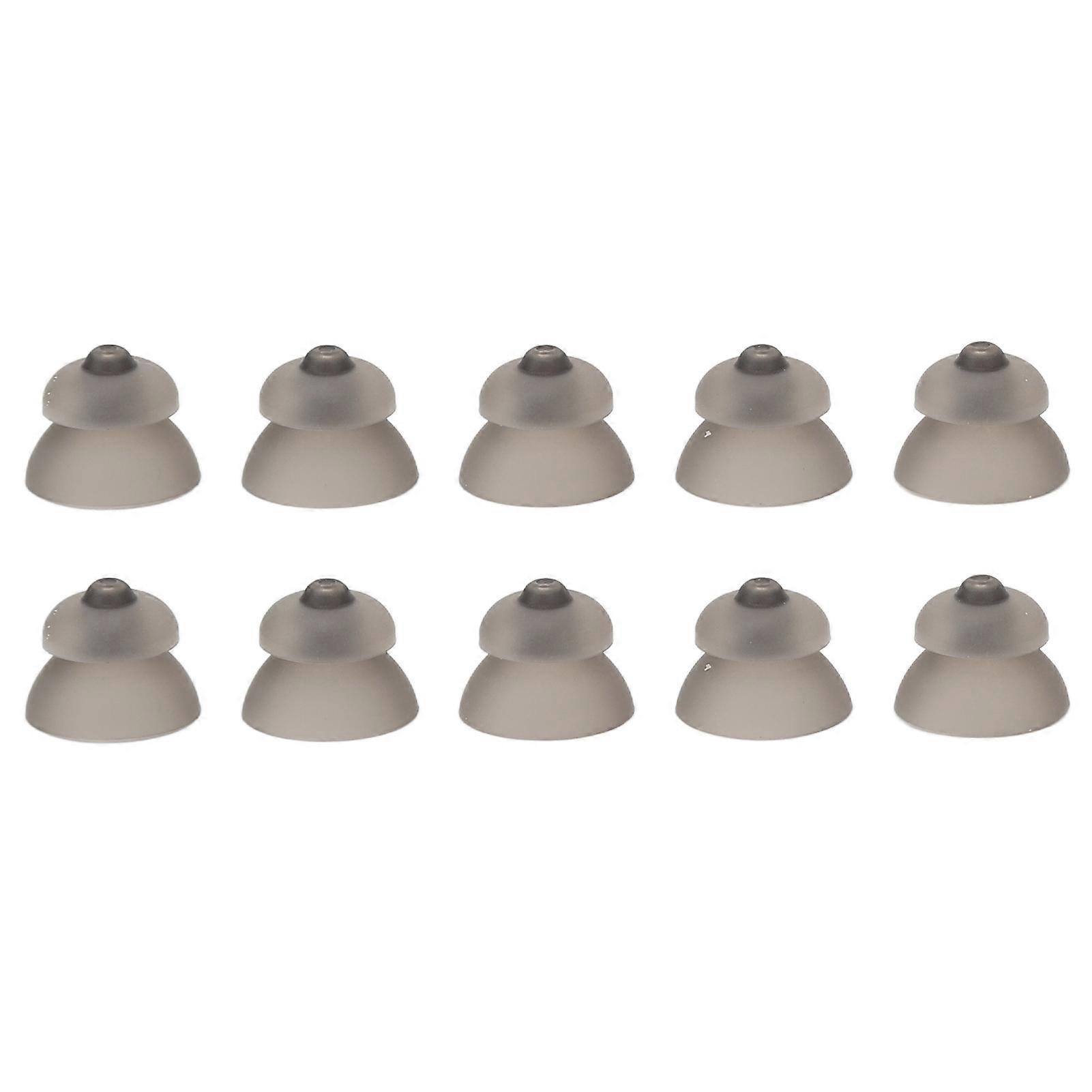 10pcs Dome Double Layer Open Washable Silicone Static Sound Amplifier Tips Ear Pieces Black for Phonak